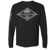 SKULL & SWORD GREY TRAILS BLK L/S TEE