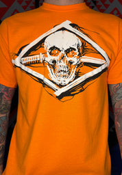 Orange Skull & Sword t shirt