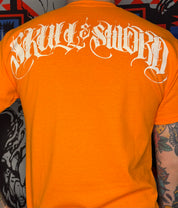 Orange Skull & Sword t shirt