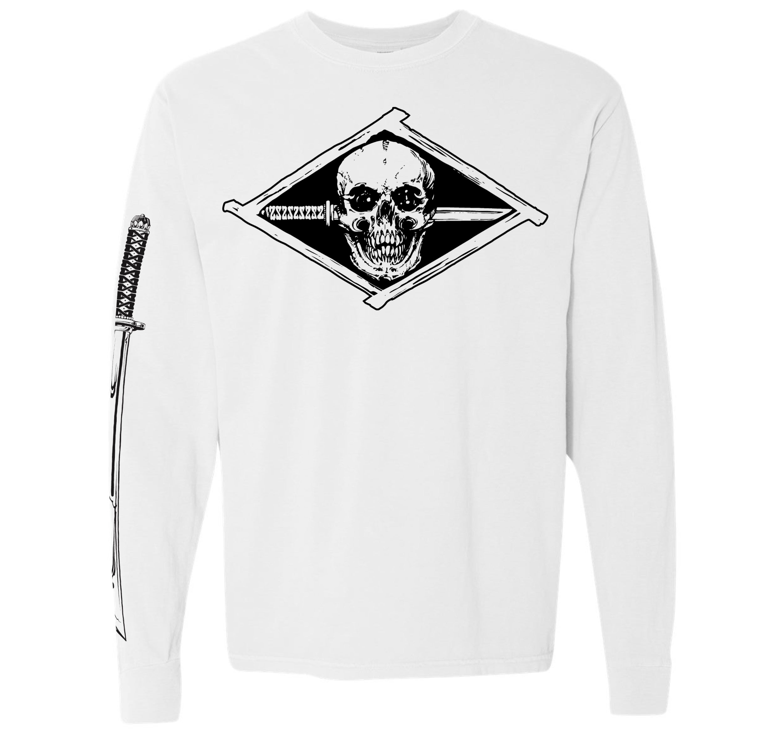 SKULL & SWORD CLASSIC WHT L/S TEE